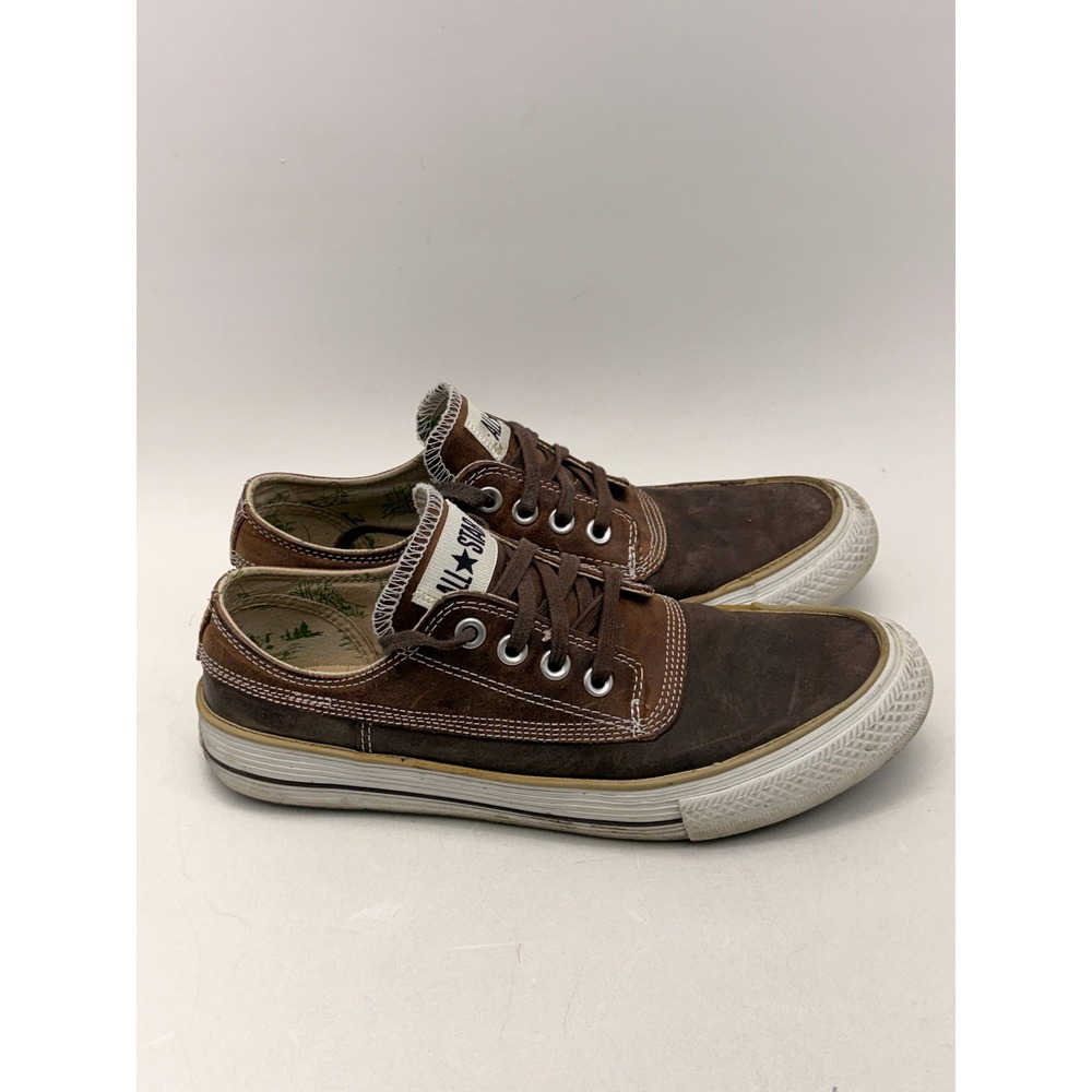 Converse All Star Brown Leather Low Top Sneakers 118992 Mens 8 Womens 10 - Picture 12 of 14